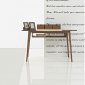 Dana Modern Office Desk in Walnut by J&M w/Brown Marble