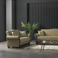 Orient Sofa Bed & Loveseat Set in Brown Fabric