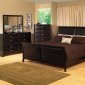 Espresso Finish Transitional Bedroom Set w/Bicast Inserts