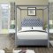 Rowan Upholstered Bed in Grey Velvet Fabric by Meridian w/Canopy