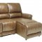 Hazelnut Full Leather 4PC Modern Reclining Sectional Sofa