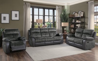 Acadia Motion Sofa 9801GY in Gray by Homelegance w/Options