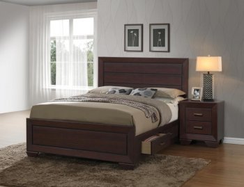 Kauffman Bedroom 5Pc Set 204390 in Dark Cocoa by Coaster [CRBS-204390-Kauffman]