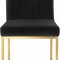 Giselle Dining Chair 778 Set of 2 Black Velvet Fabric - Meridian