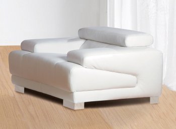 Melody Chair in White Leather by Whiteline Imports [WLCC-Melody White]