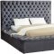 Bliss Bed in Grey Velvet Fabric by Meridian w/Options