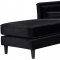 Taylor Sectional Sofa 643 in Black Velvet Fabric by Meridian