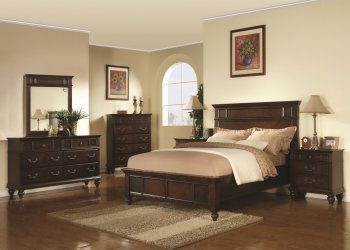 Dark Cherry Finish Traditional Bedroom w/Optional Items [CRBS-202061-Sidney]