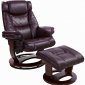 Savuage Bordeaux Bonded Leather Modern Recliner Chair w/Ottoman