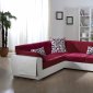 Two-Tone Pink & White Convertible Sectional Sofa w/Storage