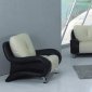 Two-Tone Leather Living Room Set with Metal Legs