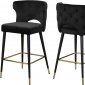 Kelly Counter Stool 791 Set of 2 Black Velvet Fabric by Meridian