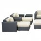 Eclipse Outdoor Patio Sofa 9Pc Set Choice of Color by Modway