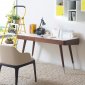 Calla Modern Office Desk in by Brown Oak J&M w/White Top