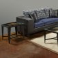 Multi-Tone Fabric and Vinyl Modern Sofa & Loveseat Set w/Options