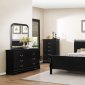 Louis Phillipe Bedroom Set 5Pc in Black by Lifestyle w/Options