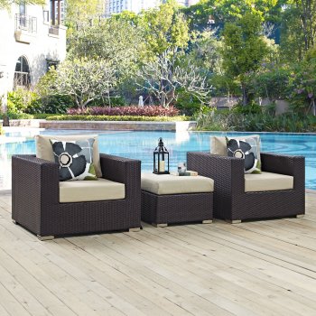 Convene Outdoor Patio Sofa Set 3Pc 2363 Choice of Color - Modway [MWOUT-EEI-2363-Convene]