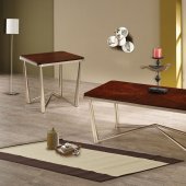 701788 3Pc Coffee Table Set by Coaster w/Brushed Nickel Base