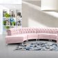 Anabella Sectional Sofa 697 5Pc Pink Velvet Fabric by Meridian