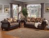 Rutherford SM6206 Sofa in Brown Leatherette & Fabric w/Options