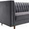 Sebastian Sofa TOV-S150 in Grey Velvet Fabric by TOV Furniture