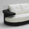 Black and White Leather Modern Sectional Sofa w/Optional Chair