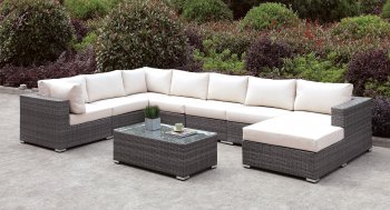 Somani CM-OS2128-2 Outdoor Sectional Sofa & Coffee Table Set [FAOUT-CM-OS2128-2-Somani]