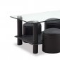 Black Contemporary Coffee Table W/Clear Glass Top