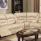 9173/9243 Reclining Sectional Sofa in Cream Bonded Leather