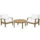 Marina Outdoor Patio 3Pc Set in Natural Solid Wood by Modway