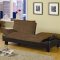 Brown Microfiber Modern Convertible Sofa Bed w/Split Back