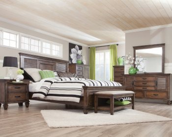 Franco Bedroom Set 200971 in Burnished Oak by Coaster w/Options [CRBS-200971 Franco]