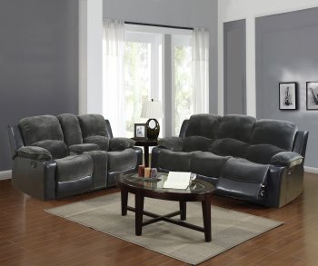 1301 Motion Sofa in Grey & Black by Global w/Options [GFS-1301-GR/BL]