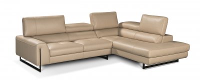 Giselle Sectional Sofa E691 in Beige Leather by IDP Italia