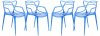 Milan Set of 4 Dining Chairs MW17TBU in Blue by LeisureMod