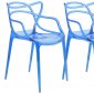 Milan Set of 4 Dining Chairs MW17TBU in Blue by LeisureMod