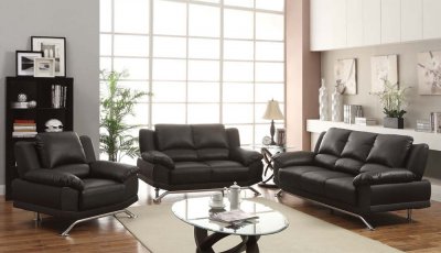 51205 Maigan Sofa in Black Bonded Leather by Acme w/Options