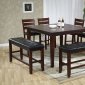 Rustic Oak Finish Counter Height Dinette w/Plank Groove Top