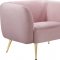 Harlow Sofa 685 in Pink Velvet Fabric by Meridian w/Options