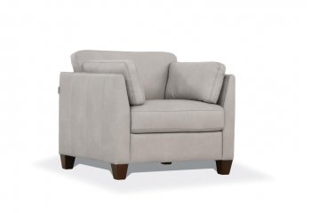 Matias Chair 55017 in Dusty White Leather by Mi Piace [MPAC-55017 Matias MI Piace]