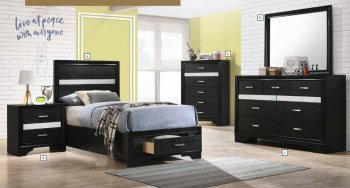 Miranda 4Pc Youth Bedroom Set 206361 in Black by Coaster [CRKB-206361T-Miranda]