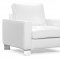 Contemporary White Bycast Leather Sectional Sofa W/Tufted Seats