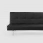 Black Fabric Contemporary Convertible Sofa Bed w/Metal Legs