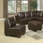 Brown Bonded Leather Modern Sectional Sofa w/Options