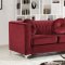 Isabelle 612 Sofa in Burgundy Velvet Fabric w/Options