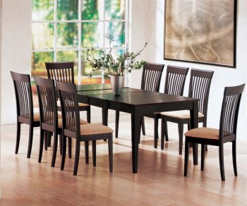 Dark Brown Finish Modern 7Pc Dining Set w/Cushioned Seats [YTDS-KA6666-Kali]