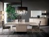 Dune Perla Dining Table w/Wooden Base in Frise Perla by Rossetto