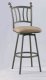 Bronze Finish Traditional Set of 2 Barstools w/Taupe Fabric Seat