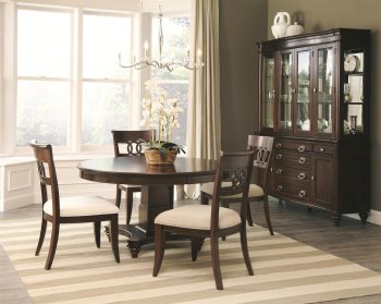 105440 Alyssa Dining Table in Dark Cognac by Coaster w/Options [CRDS-105440 Alyssa]