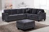 Ferrara Sectional Sofa 655 in Grey Velvet Fabric w/Options